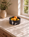 YUKI - Handcrafted Chinese Nero Marquina Marble Round Fruit Bowl - Ø9.4 in