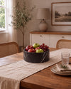 YUKI - Handcrafted Chinese Nero Marquina Marble Round Fruit Bowl - Ø9.4 in