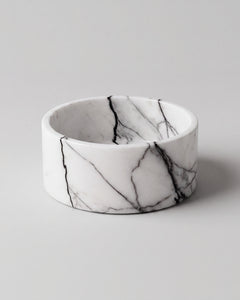 YUKI - Handcrafted Italian Lilac Marble Round Fruit Bowl - Ø9.4 in