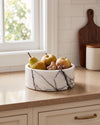 YUKI - Handcrafted Italian Lilac Marble Round Fruit Bowl - Ø9.4 in