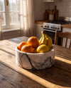 YUKI - Handcrafted Italian Lilac Marble Round Fruit Bowl - Ø9.4 in