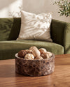 YUKI - Handcrafted Spanish Dark Emperador Marble Round Fruit Bowl - Ø9.4 in