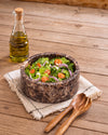 YUKI - Handcrafted Spanish Dark Emperador Marble Round Fruit Bowl - Ø9.4 in