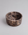 YUKI - Handcrafted Spanish Dark Emperador Marble Round Fruit Bowl - Ø9.4 in
