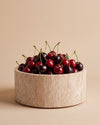 YUKI - Handcrafted Turkish Beige Travertine Round Fruit Bowl - Ø9.4 in