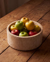 YUKI - Handcrafted Turkish Beige Travertine Round Fruit Bowl - Ø9.4 in