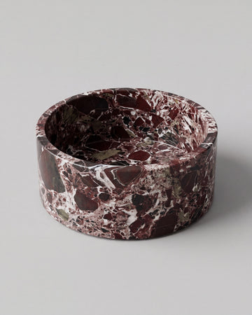 YUKI - Handcrafted Turkish Rosa Levanto Marble Round Fruit Bowl - Ø9.4 in
