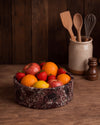 YUKI - Handcrafted Turkish Rosa Levanto Marble Round Fruit Bowl - Ø9.4 in