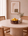YUKI - Handcrafted Turkish Rosa Levanto Marble Round Fruit Bowl - Ø9.4 in