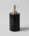 ZAVO - Handcrafted Chinese Nero Marquina Marble Soap Dispenser with Gold Pump - Ø3.0 x H4.7 in