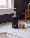 ZAVO - Handcrafted Chinese Nero Marquina Marble Soap Dispenser with Silver Pump - Ø3.0 x H4.7 in