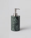 ZAVO - Handcrafted Indian Green Marble Soap Dispenser with Silver Pump - Ø3.0 x H4.7 in