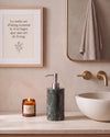 ZAVO - Handcrafted Indian Green Marble Soap Dispenser with Silver Pump - Ø3.0 x H4.7 in
