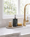ZAVO - Handcrafted Indian Green Marble Soap Dispenser with Silver Pump - Ø3.0 x H4.7 in