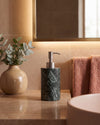 ZAVO - Handcrafted Indian Green Marble Soap Dispenser with Silver Pump - Ø3.0 x H4.7 in