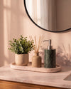 ZAVO - Handcrafted Indian Green Marble Soap Dispenser with Silver Pump - Ø3.0 x H4.7 in