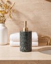 ZAVO - Handcrafted Indian Green Marble Soap Dispenser with Gold Pump - Ø3.0 x H4.7 in