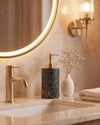 ZAVO - Handcrafted Indian Green Marble Soap Dispenser with Gold Pump - Ø3.0 x H4.7 in