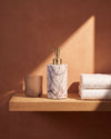 ZAVO - Handcrafted Italian Lilac Marble Soap Dispenser with Gold Pump - Ø3.0 x H4.7 in
