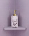 ZAVO - Handcrafted Italian Lilac Marble Soap Dispenser with Gold Pump - Ø3.0 x H4.7 in