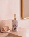 ZAVO - Handcrafted Italian Lilac Marble Soap Dispenser with Gold Pump - Ø3.0 x H4.7 in