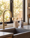 ZAVO - Handcrafted Turkish Lilac Marble Soap Dispenser with Silver Pump - Ø3.0 x H4.7 in