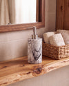 ZAVO - Handcrafted Turkish Lilac Marble Soap Dispenser with Silver Pump - Ø3.0 x H4.7 in