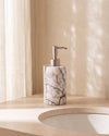 ZAVO - Handcrafted Turkish Lilac Marble Soap Dispenser with Silver Pump - Ø3.0 x H4.7 in