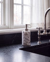 ZAVO - Handcrafted Turkish Lilac Marble Soap Dispenser with Silver Pump - Ø3.0 x H4.7 in