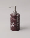ZAVO - Handcrafted Turkish Rosa Levanto Marble Soap Dispenser with Silver Pump - Ø3.0 x H4.7 in