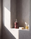 ZAVO - Handcrafted Turkish Rosa Levanto Marble Soap Dispenser with Silver Pump - Ø3.0 x H4.7 in