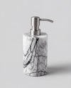 ZAVO - Handcrafted Turkish Lilac Marble Soap Dispenser with Silver Pump - Ø3.0 x H4.7 in