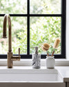 ZAVO - Handcrafted Turkish Lilac Marble Soap Dispenser with Silver Pump - Ø3.0 x H4.7 in