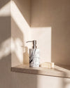 ZAVO - Handcrafted Turkish Lilac Marble Soap Dispenser with Silver Pump - Ø3.0 x H4.7 in