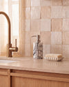 ZAVO - Handcrafted Turkish Lilac Marble Soap Dispenser with Silver Pump - Ø3.0 x H4.7 in